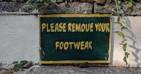 Please Remove Footwear Sign